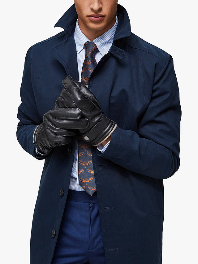 SELECTED HOMME Leather Gloves, Black