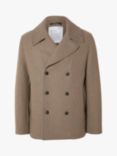 SELECTED HOMME Wool Blend Pea Coat, Fossil