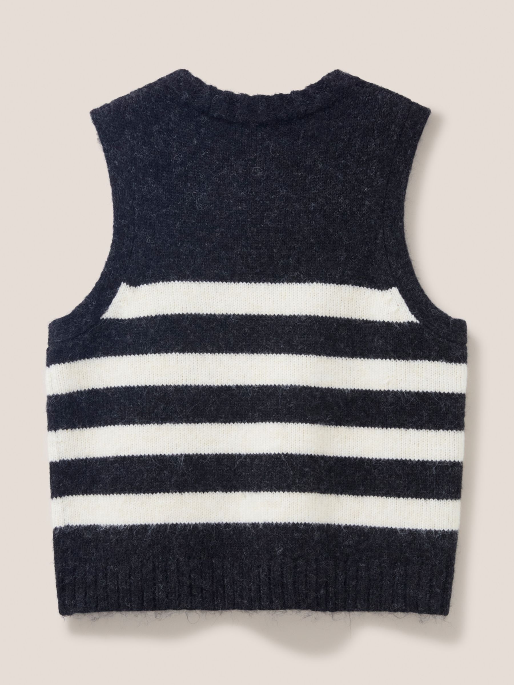 Buy White Stuff Knitted Wool Blend Stripe Vest, Black/White Online at johnlewis.com