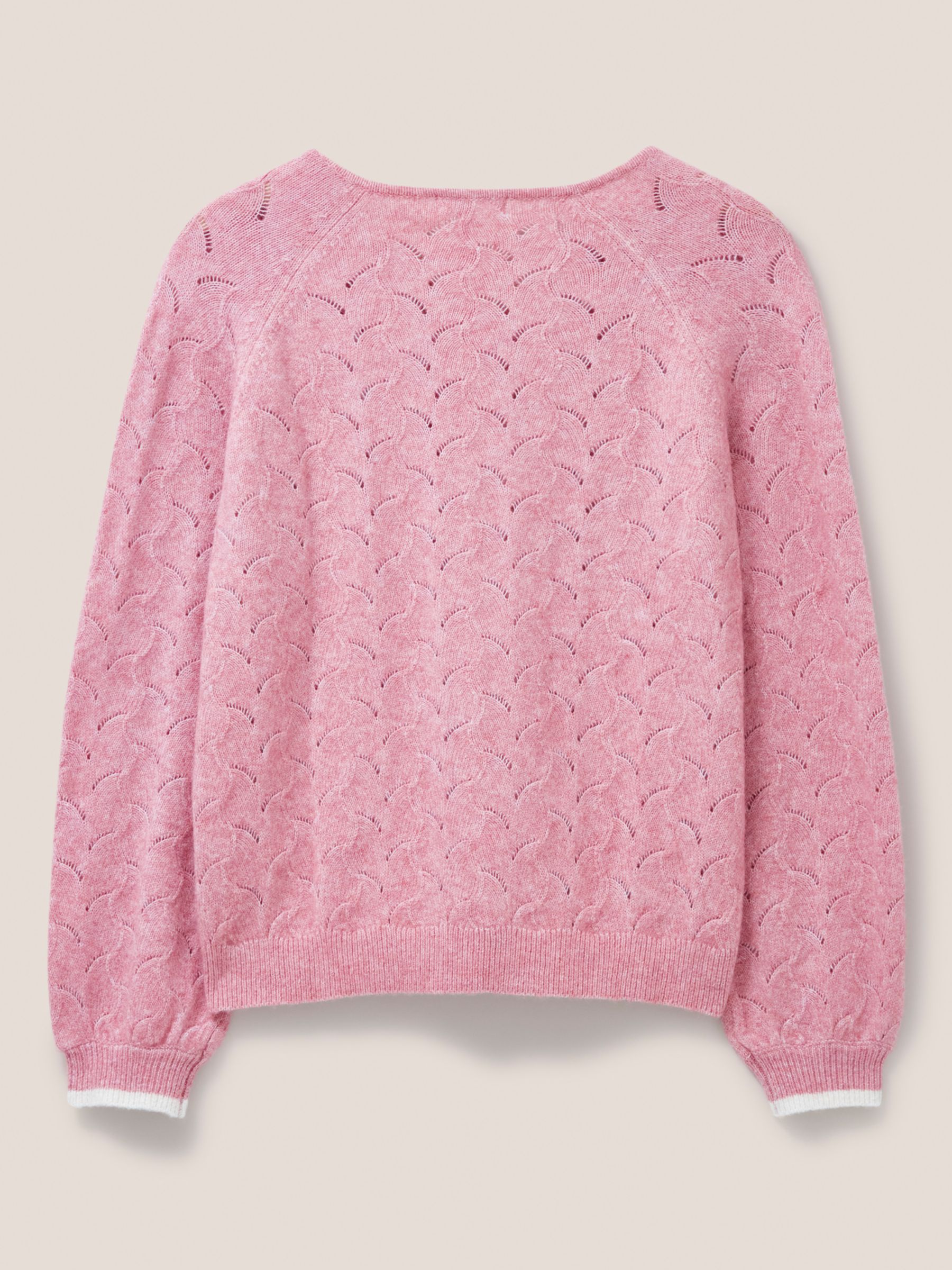 White Stuff Pointelle Jumper, Mid Pink at John Lewis & Partners