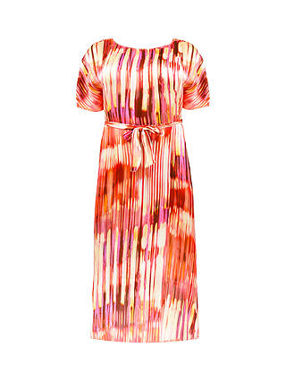 Live Unlimited Curve Tie Dye Kimono Belted Dress, Pink/Multi