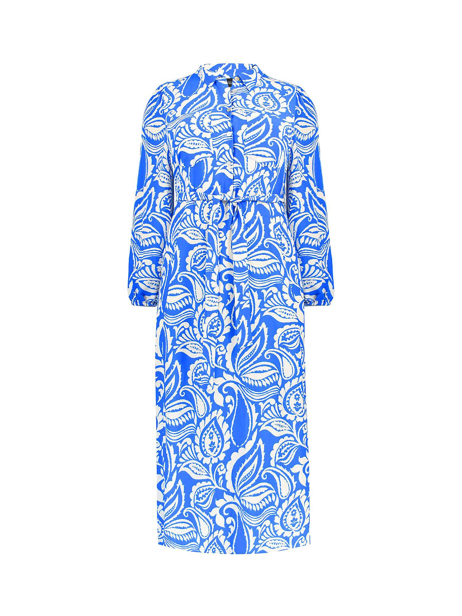 Buy Live Unlimited Curve Paisley Print Swing Shirt Midaxi Dress, Blue Online at johnlewis.com