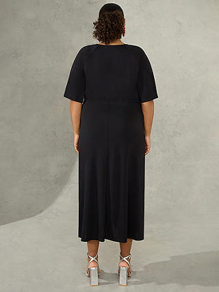 Live Unlimited Curve SideTie Jersey Midi Dress, Black