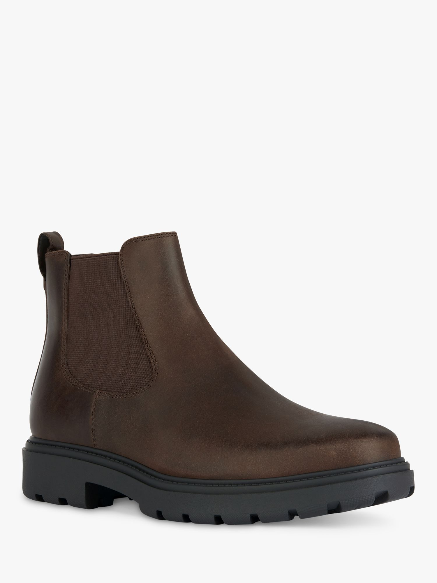 Geox Wide Fit Spherica EC7 Leather Ankle Boots, Coffee at John Lewis ...