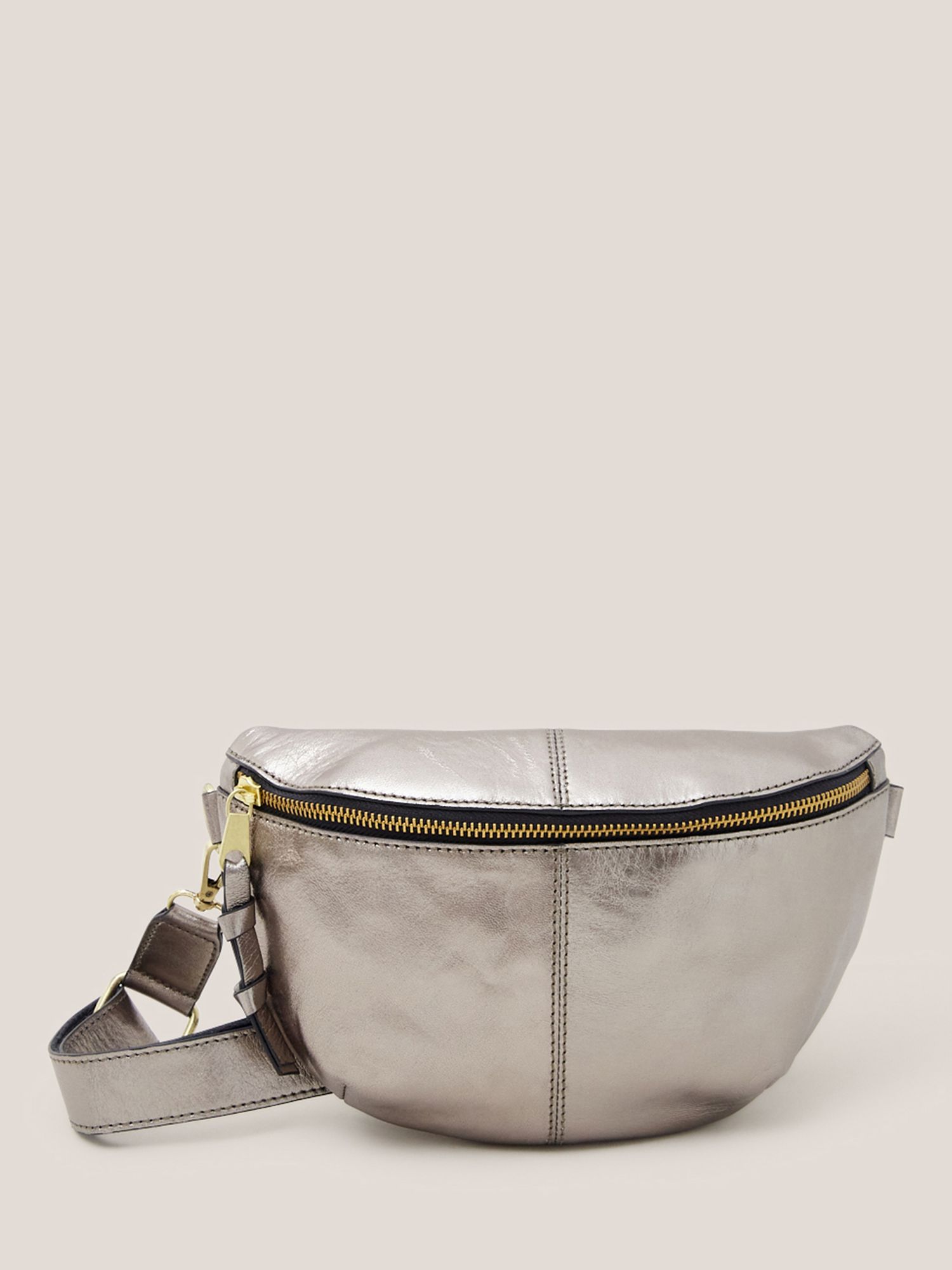 White Stuff Leather Sling Bag, Gold at John Lewis & Partners