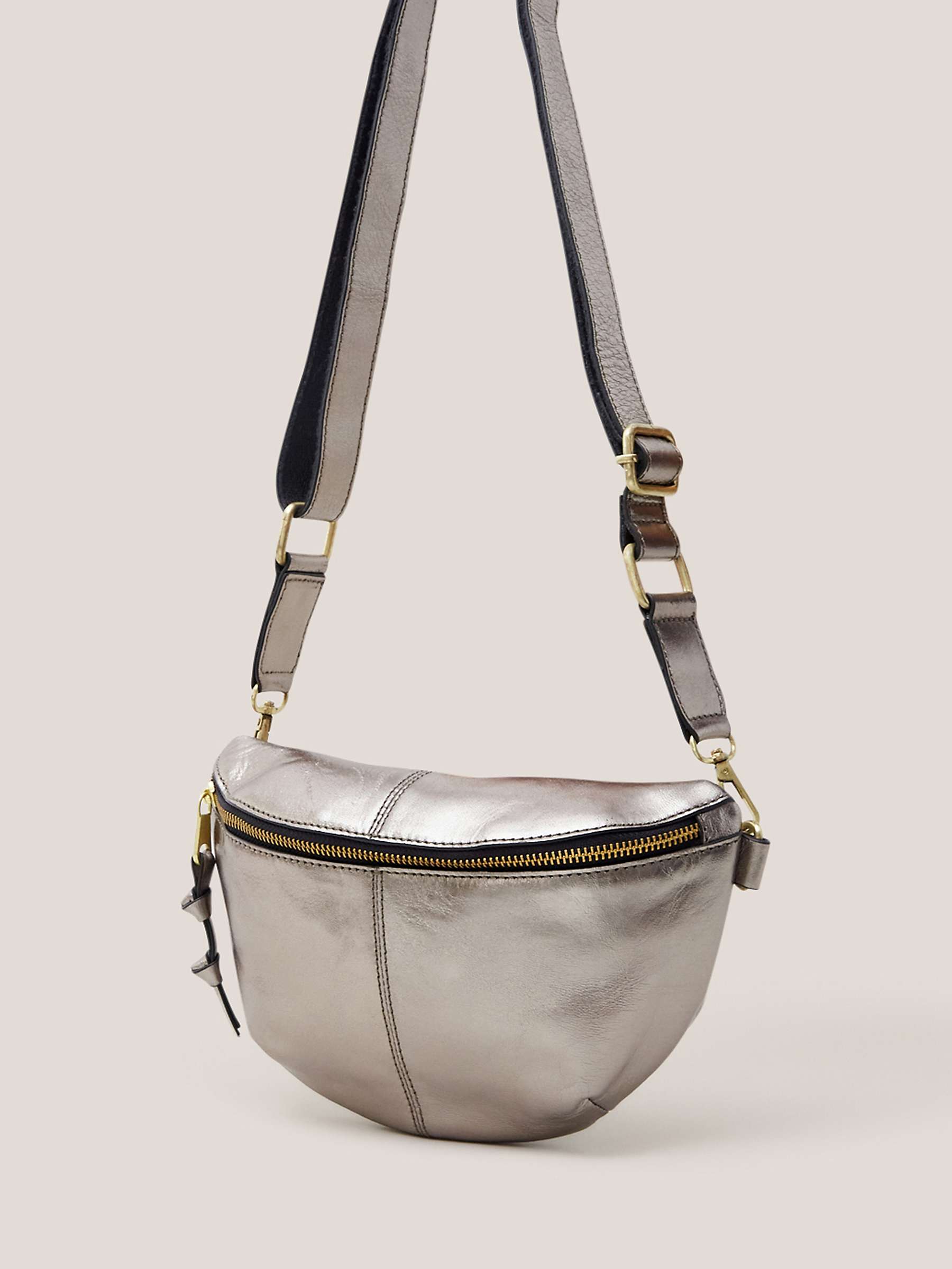 Buy White Stuff Leather Sling Bag, Gold Online at johnlewis.com