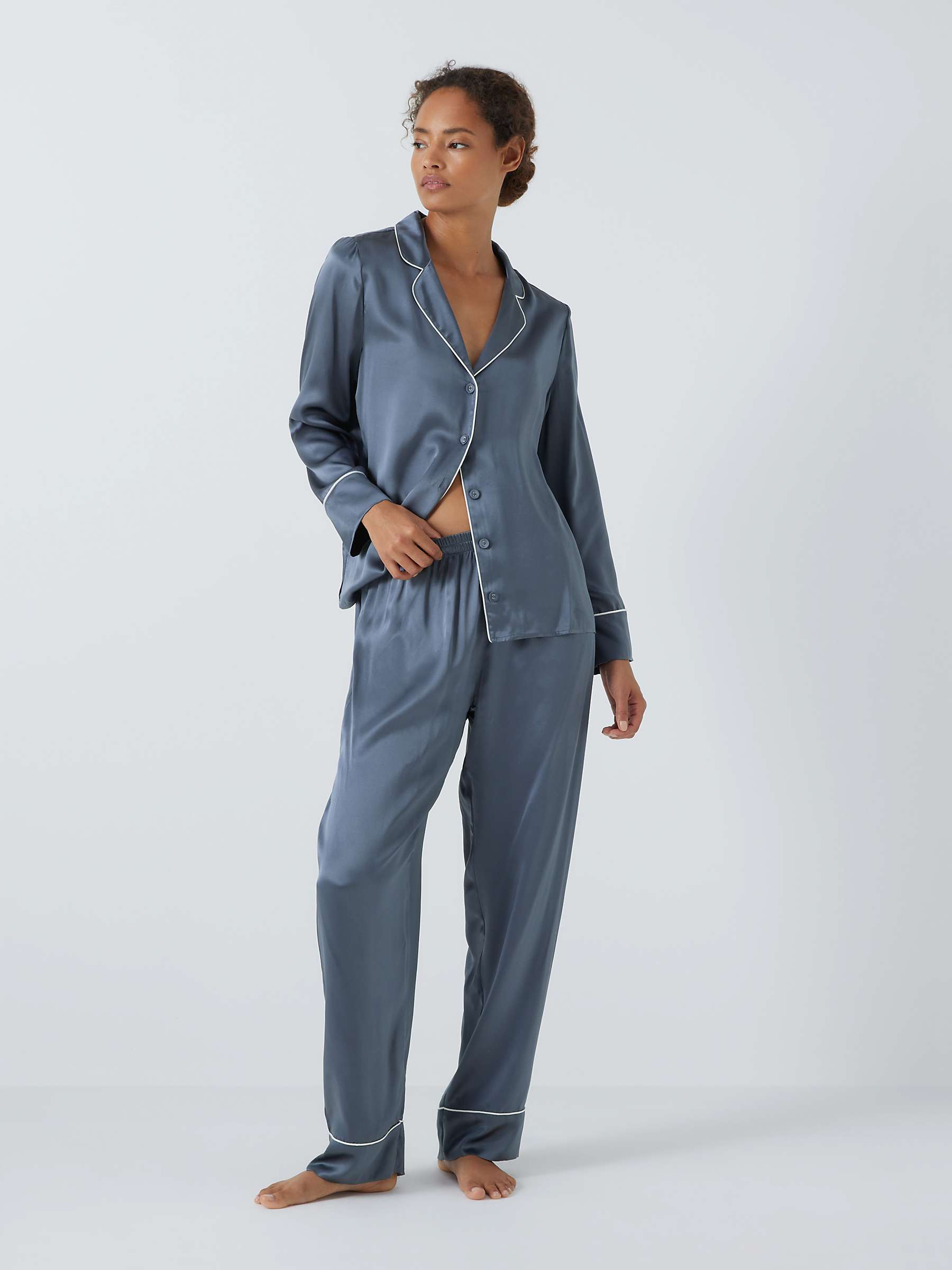 Buy John Lewis Piped Silk Pyjama Set Online at johnlewis.com