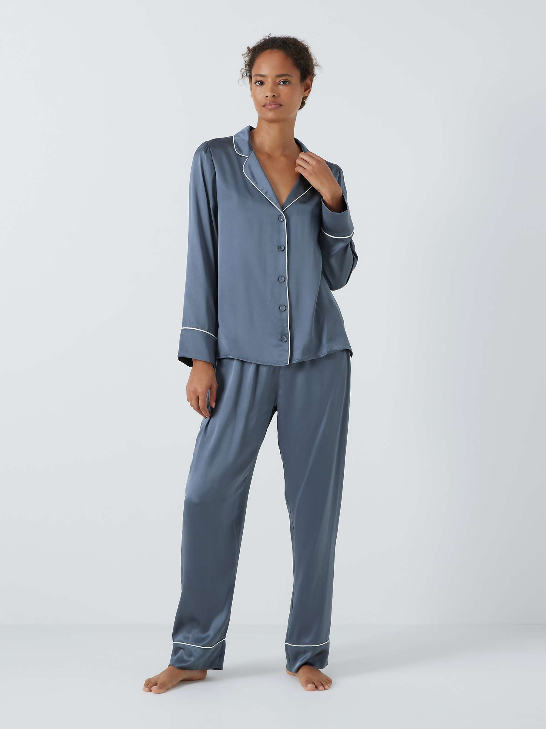 Buy John Lewis Piped Silk Pyjama Set Online at johnlewis.com