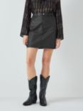 AND/OR Plain Coated Mini Skirt, Black