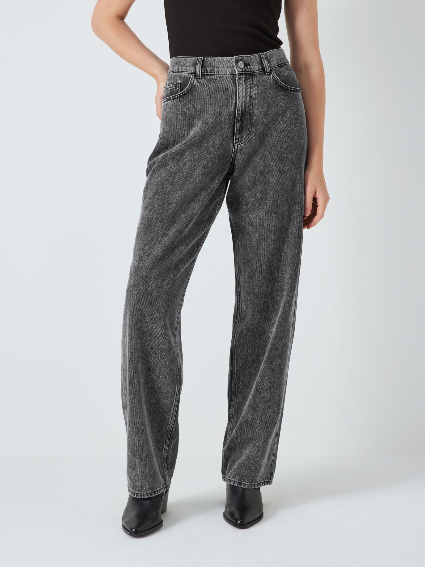 AND/OR Long Beach Baggy Jeans, Dark Grey at John Lewis & Partners