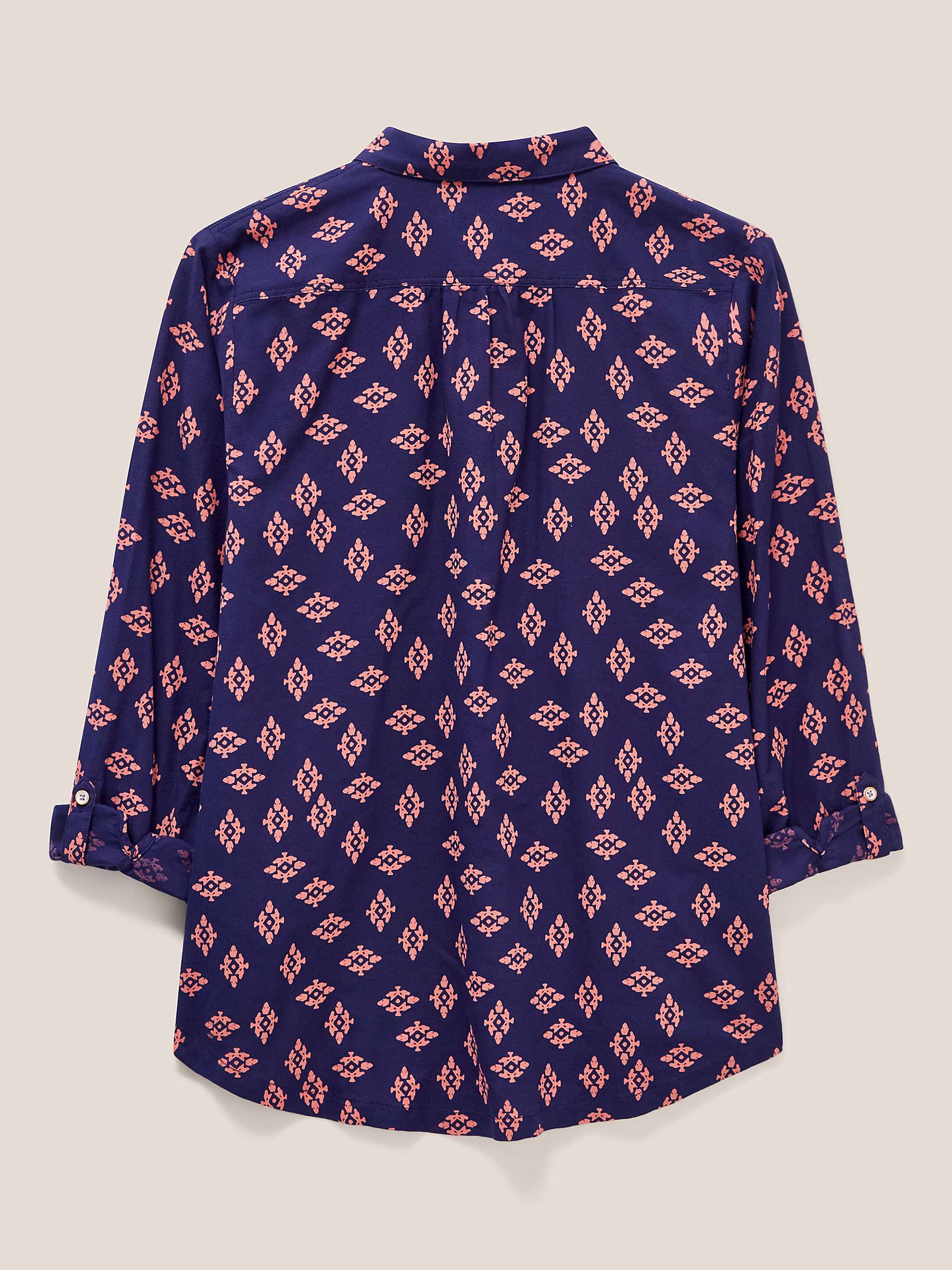 Buy White Stuff Abstract Floral Organic Cotton Shirt, Navy Online at johnlewis.com
