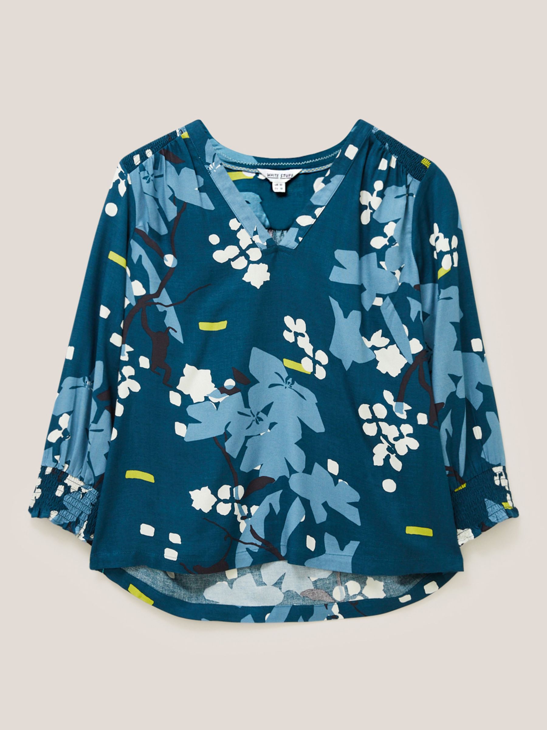 Buy White Stuff Elisa Long Sleeve Top, Teal/Multi Online at johnlewis.com