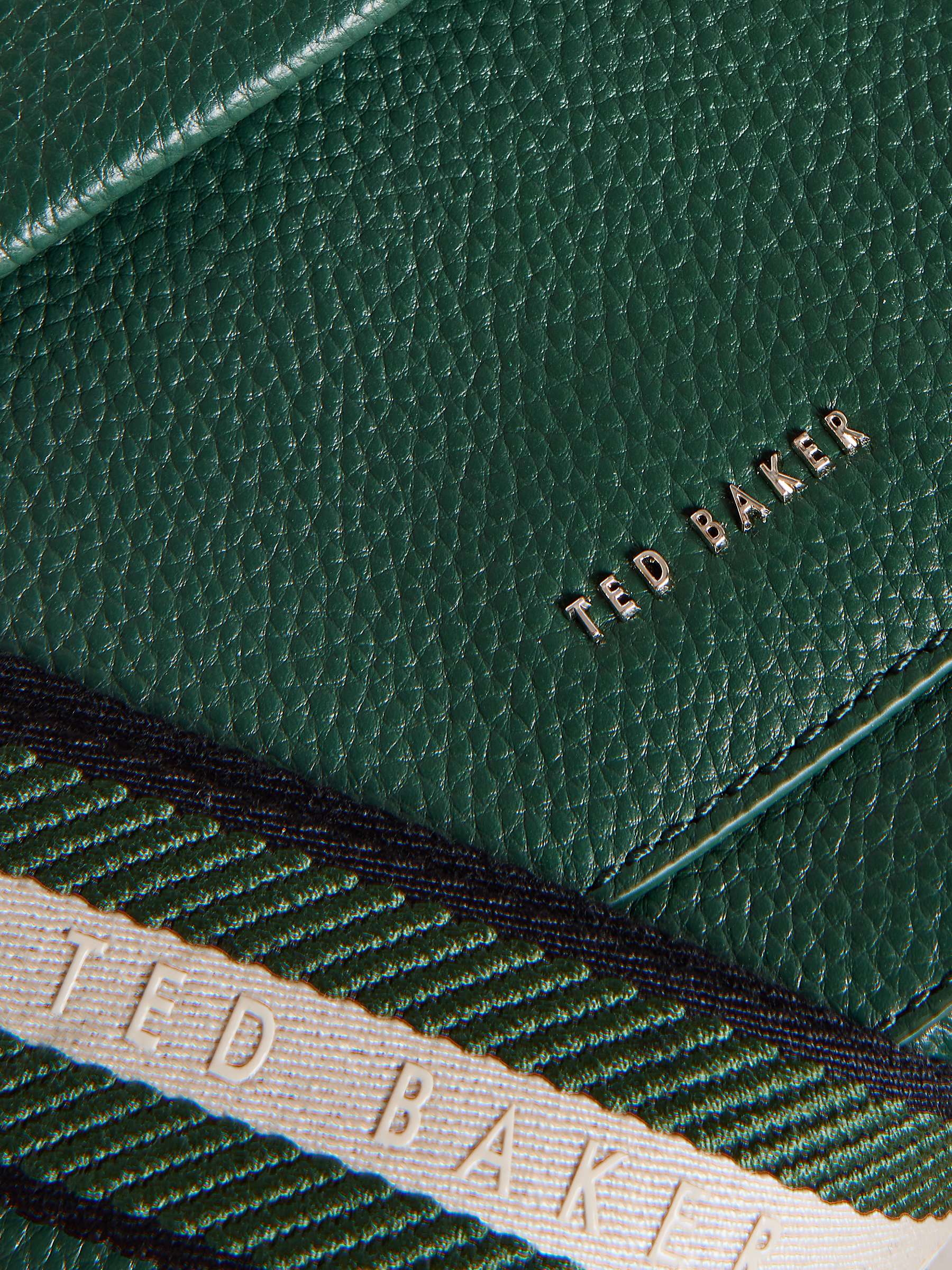 Ted Baker Daliai Leather Crossbody Bag, Green Dark at John Lewis & Partners