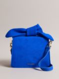 Ted Baker Niyah Suede Knot Handle Mini Crossbody Bag, Blue Bright
