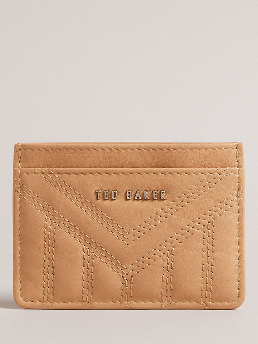 Ted Baker Quilted Leather Card Holder, Brown Camel, One Size