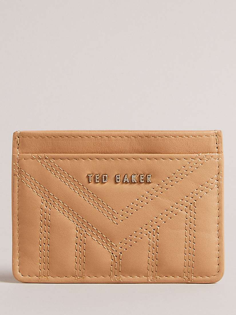 Buy Ted Baker Quilted Leather Card Holder, Brown Camel Online at johnlewis.com