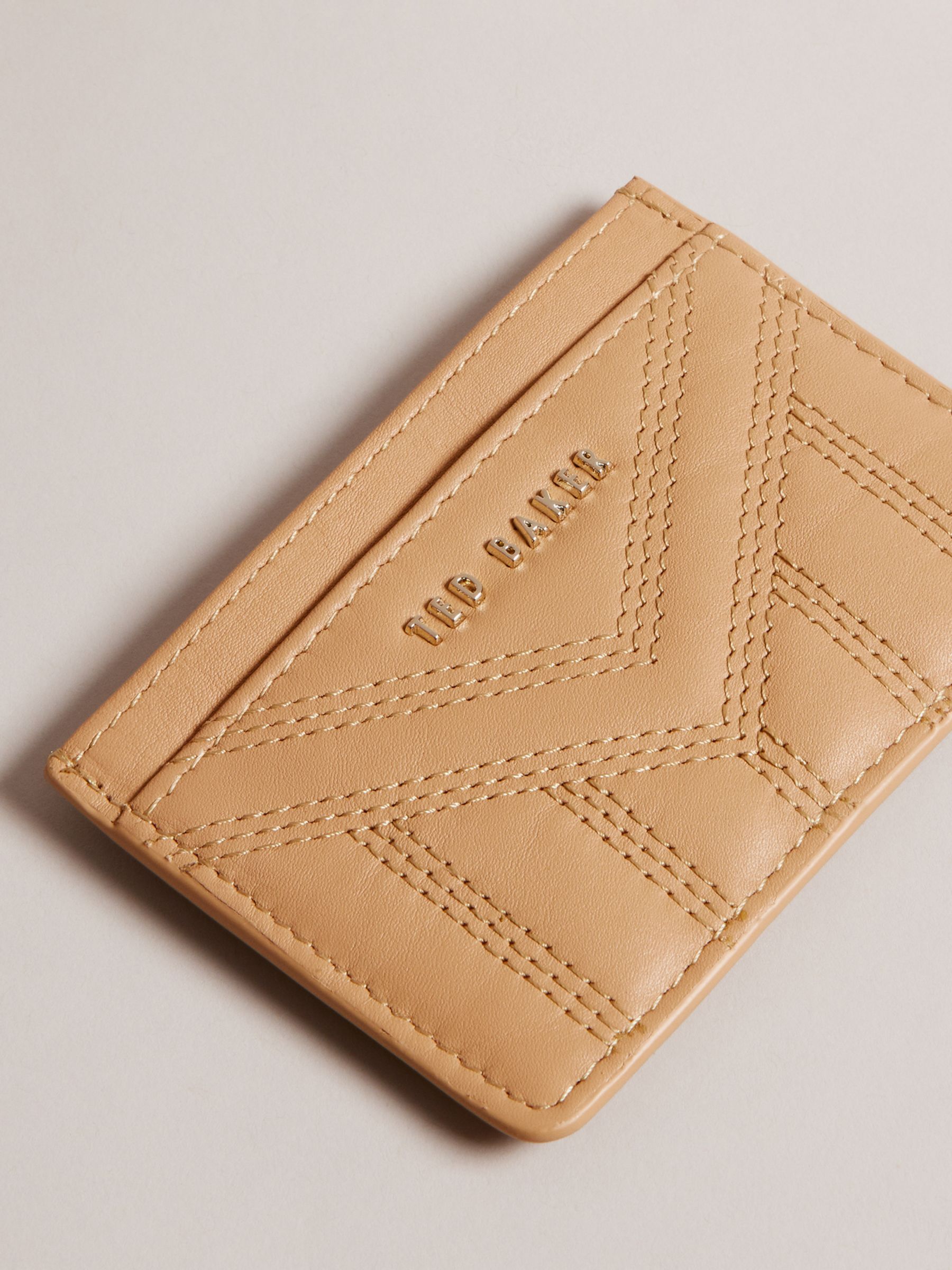 Buy Ted Baker Quilted Leather Card Holder, Brown Camel Online at johnlewis.com