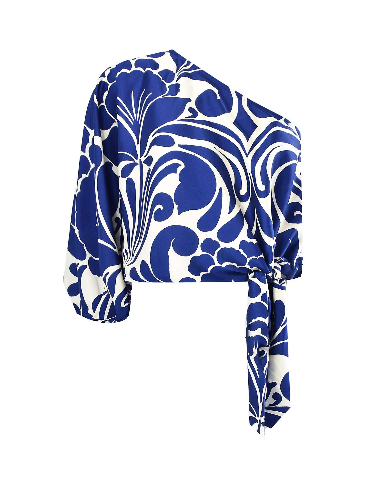 Buy Ro&Zo Paisley Print One Shoulder Top, Navy/White Online at johnlewis.com