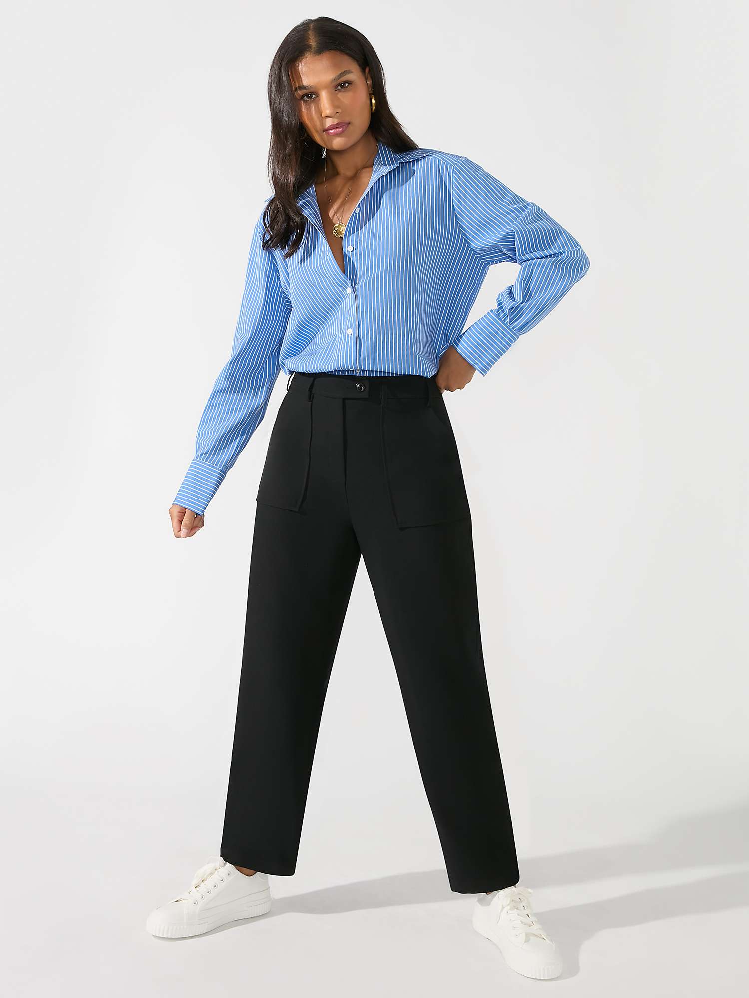 Buy Ro&Zo Petite Patch Pocket Trousers, Black Online at johnlewis.com