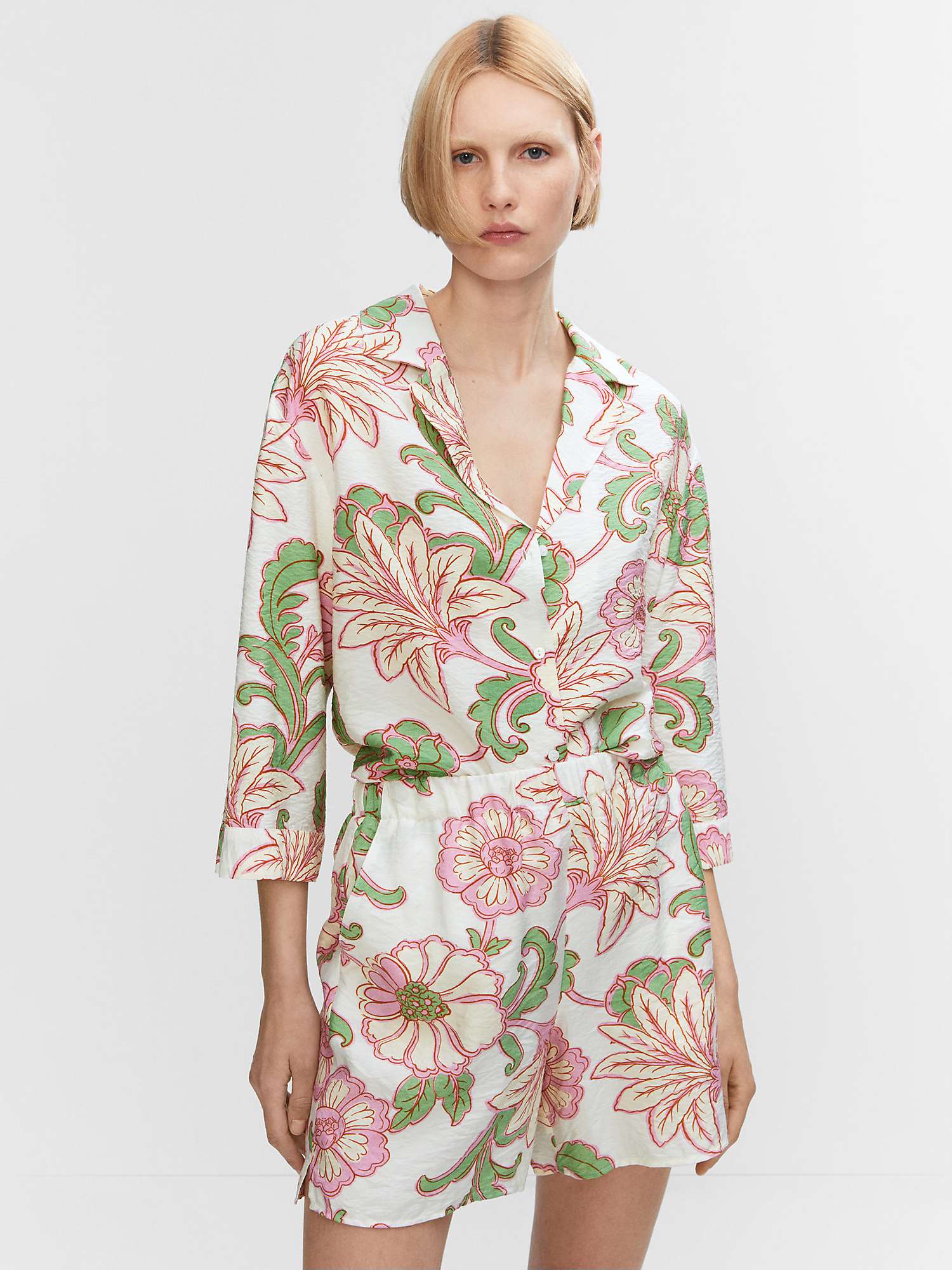 Mango Clavel Floral Shorts, Pink/Multi at John Lewis & Partners