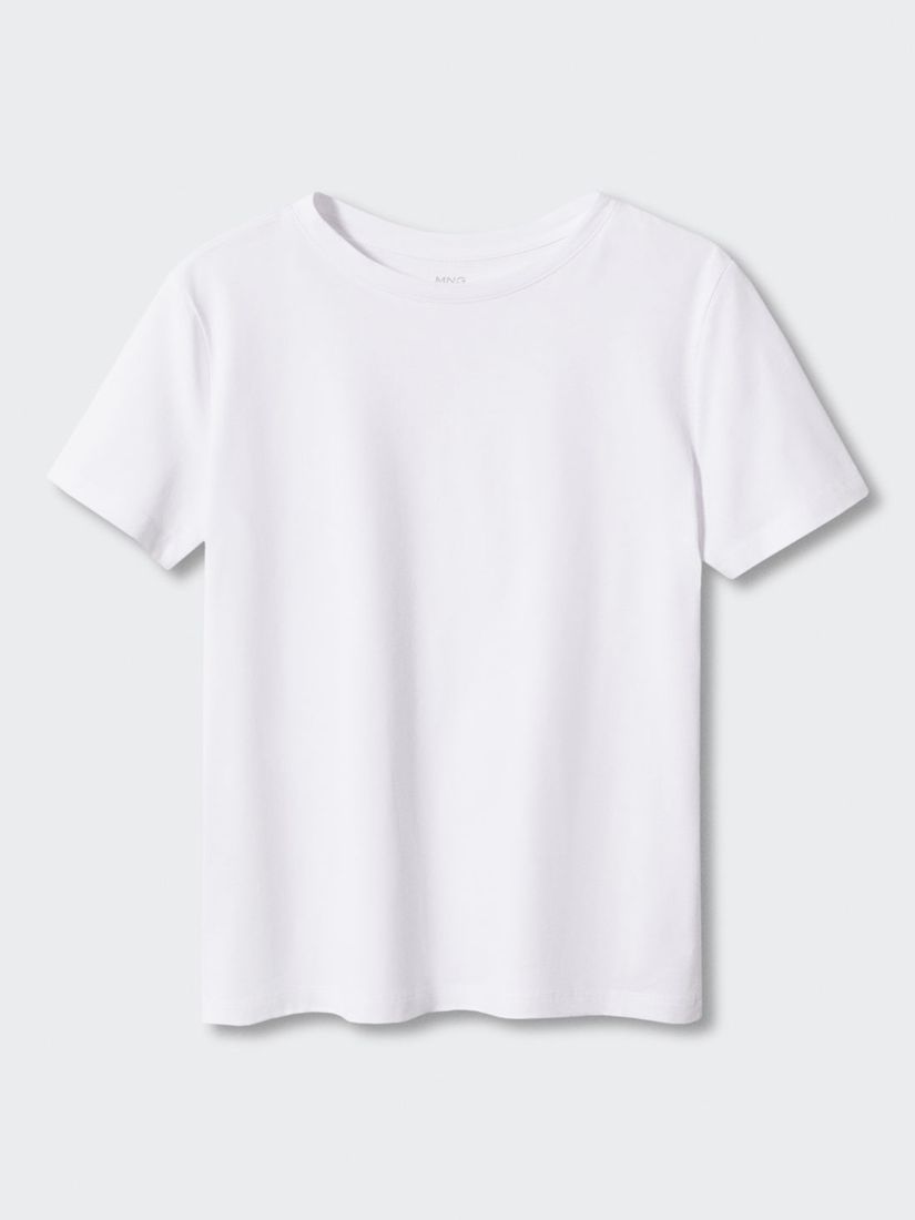 Mango Chalapi Cotton T-Shirt, White, XS