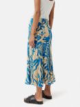 Jigsaw Strokes Floral Jacquard Skirt, Dark Blue