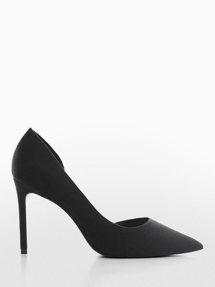 Mango Audrey Pointed Toe Court Shoes, Black at John Lewis & Partners