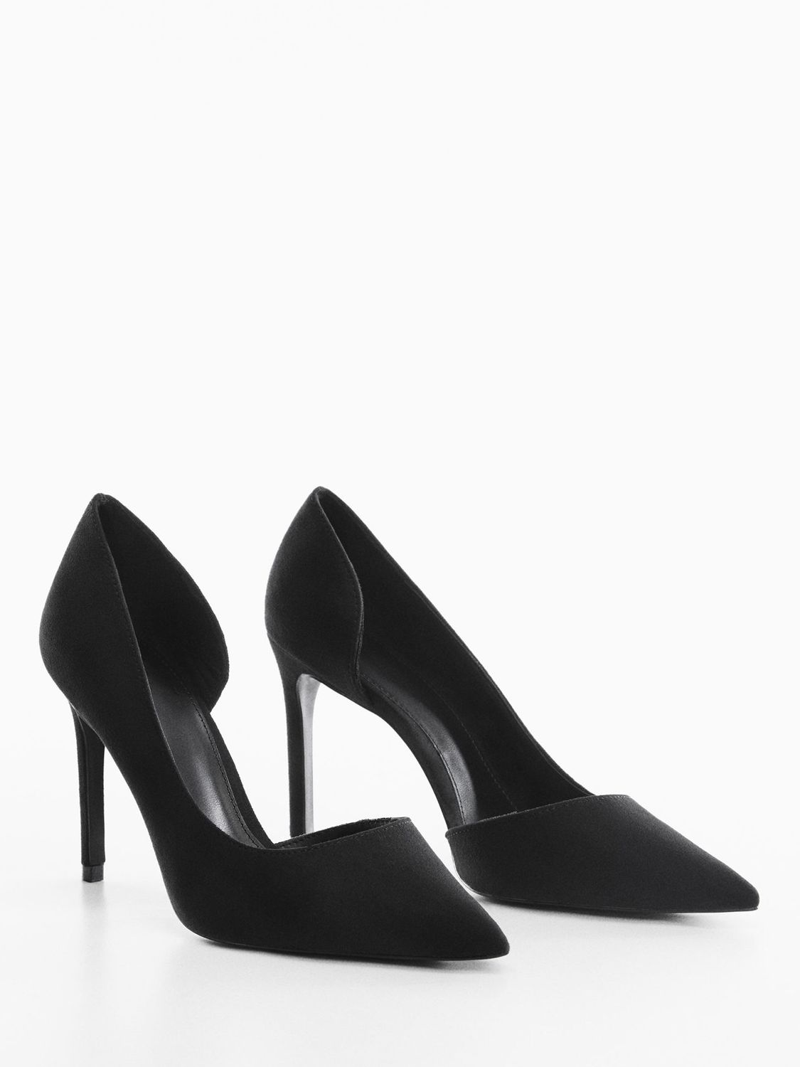 Buy Mango Audrey Pointed Toe Court Shoes, Black Online at johnlewis.com