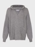 Gerard Darel Plain V-Neck Cashmere Hoodie, Grey