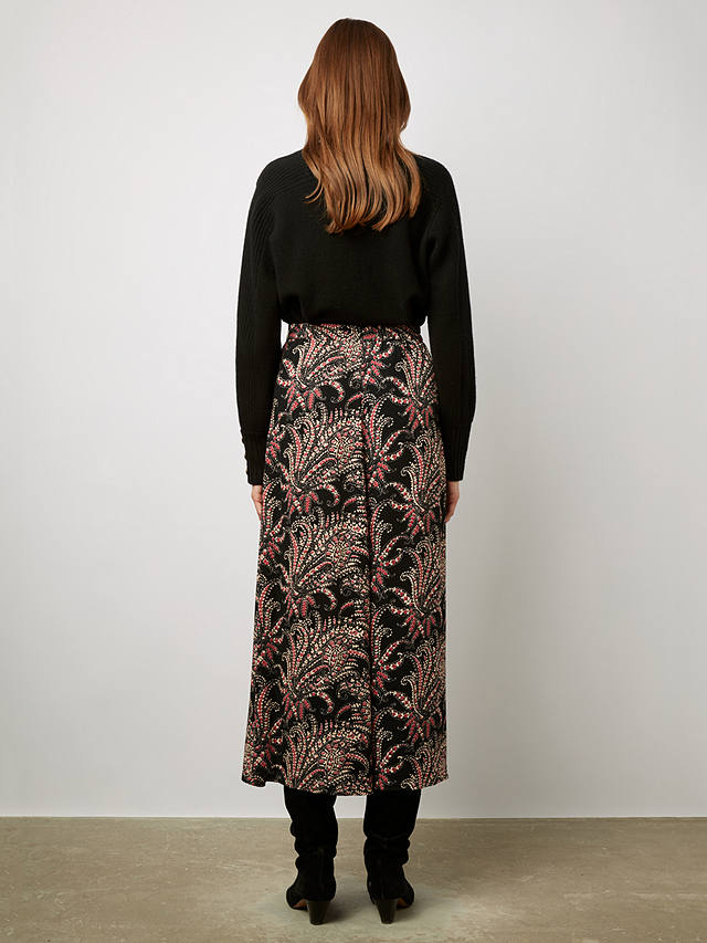 Gerard Darel Bastian Midi Skirt, Black/Multi