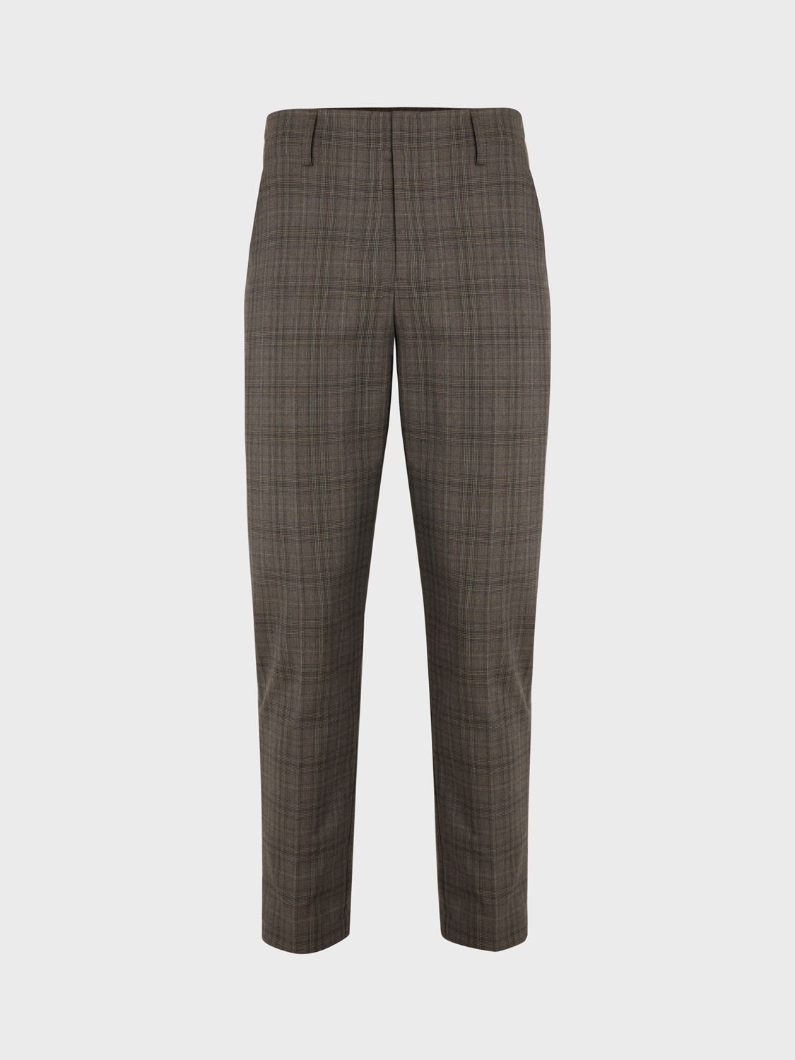 Ted Baker Jommial Pleat Front Tapered Leg Check Wool Blend