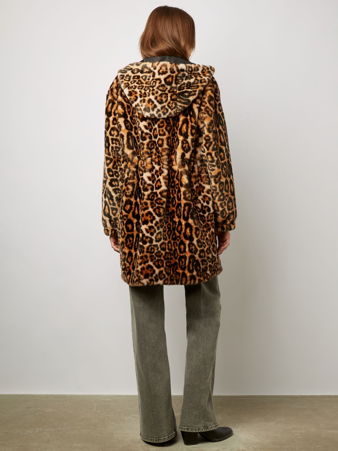 leopard fake fur duffle coatダッフルコート