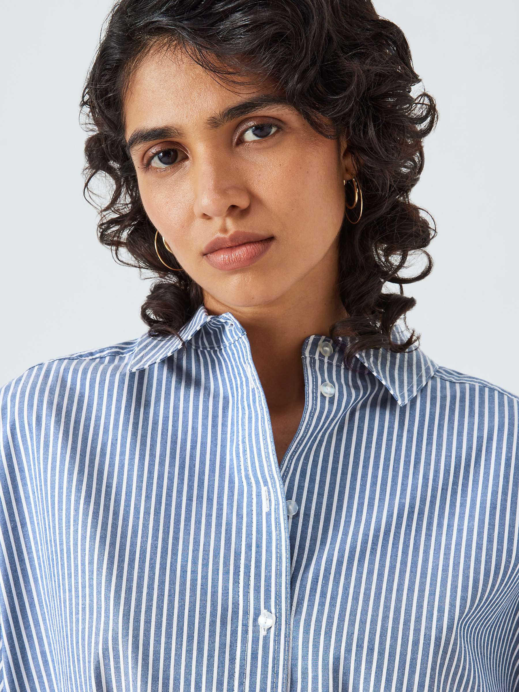 Buy AND/OR Briar Long Sleeved Stripe Shirt, Blue Online at johnlewis.com