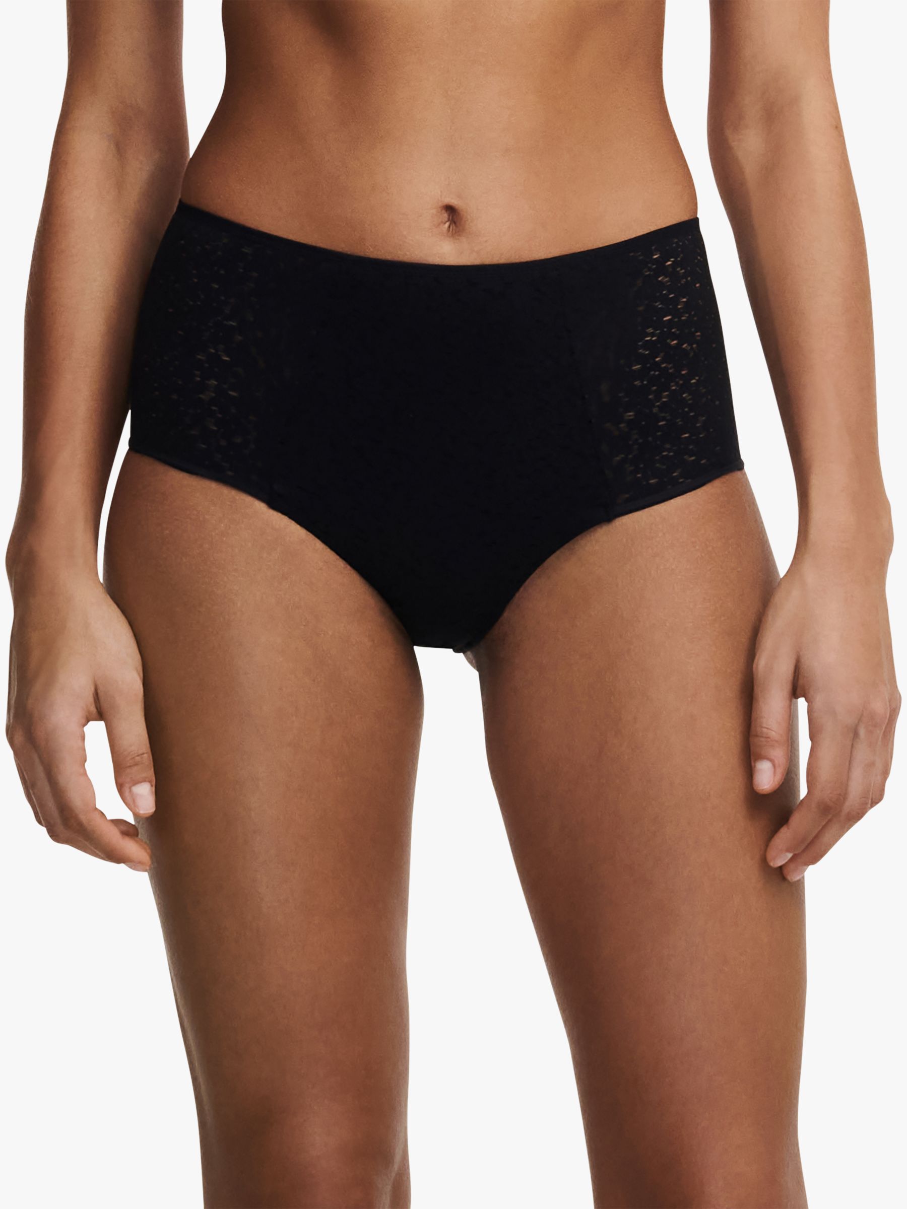 Chantelle Norah Comfort High Waisted Knickers, Black, L
