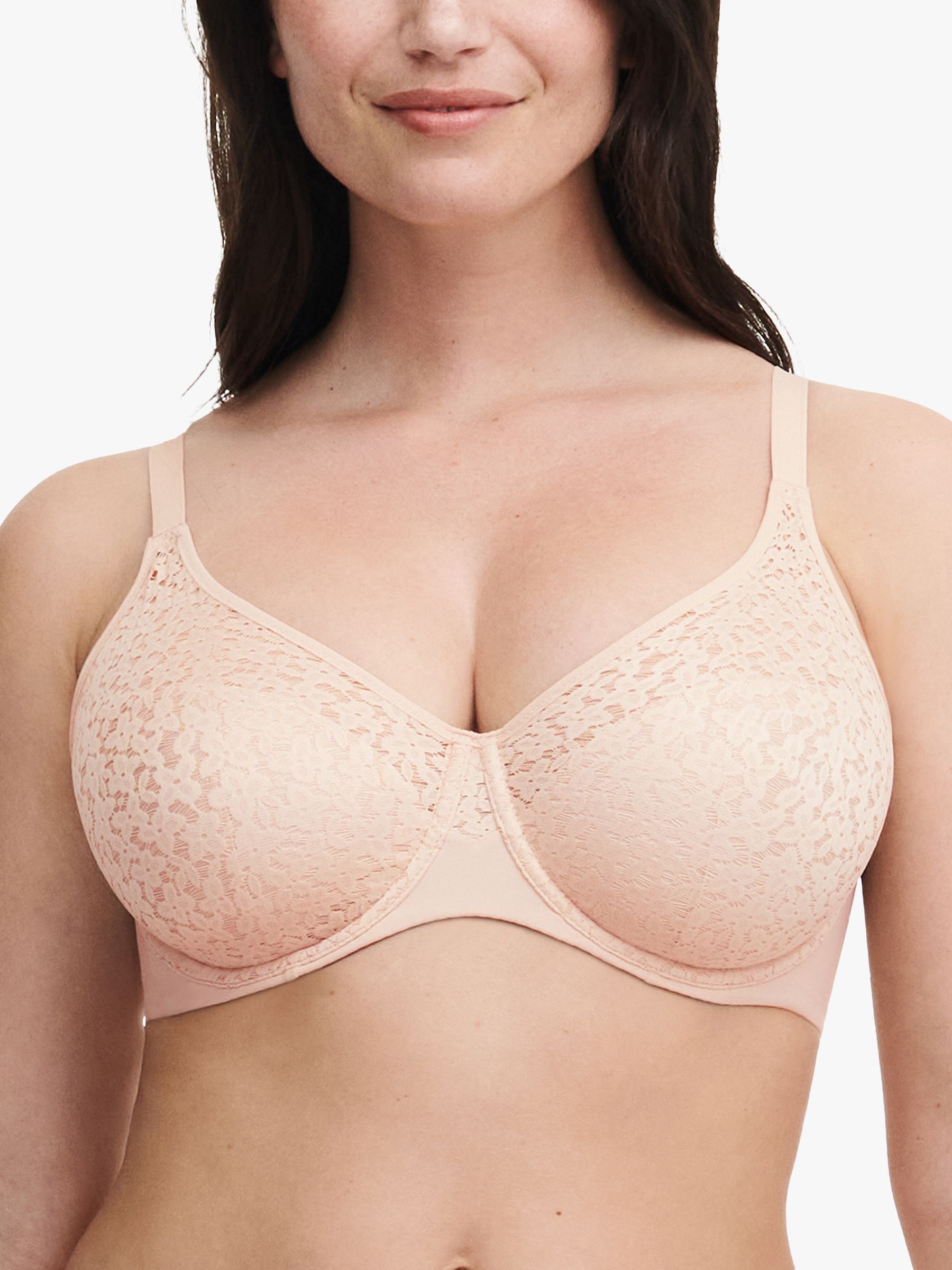 Chantelle Lucie Lace Comfort Underwire Bra - Clay Nude