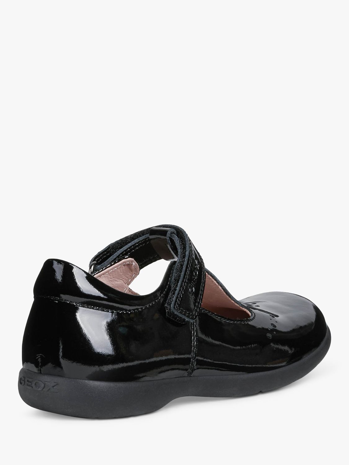 Geox Kids' Naimara Patent Leather T-Bar School Shoes, Black, EU26