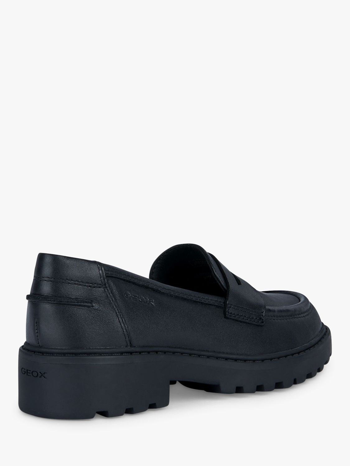 Buy Geox Kids' Casey Slip On Leather Loafer School Shoes, Black Online at johnlewis.com
