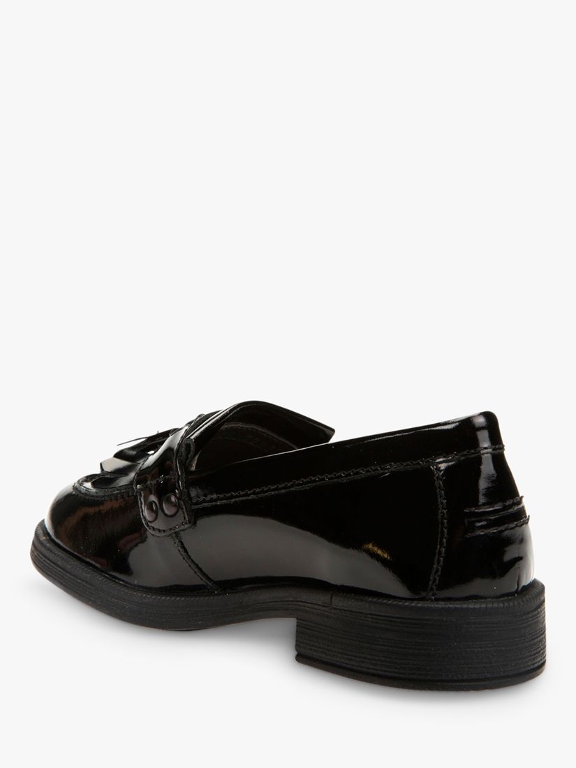 Geox Kids' Agata Slip On Leather Loafers, Black, 27