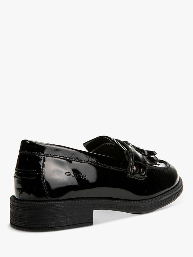 Geox Kids' Agata Slip On Leather Loafers, Black
