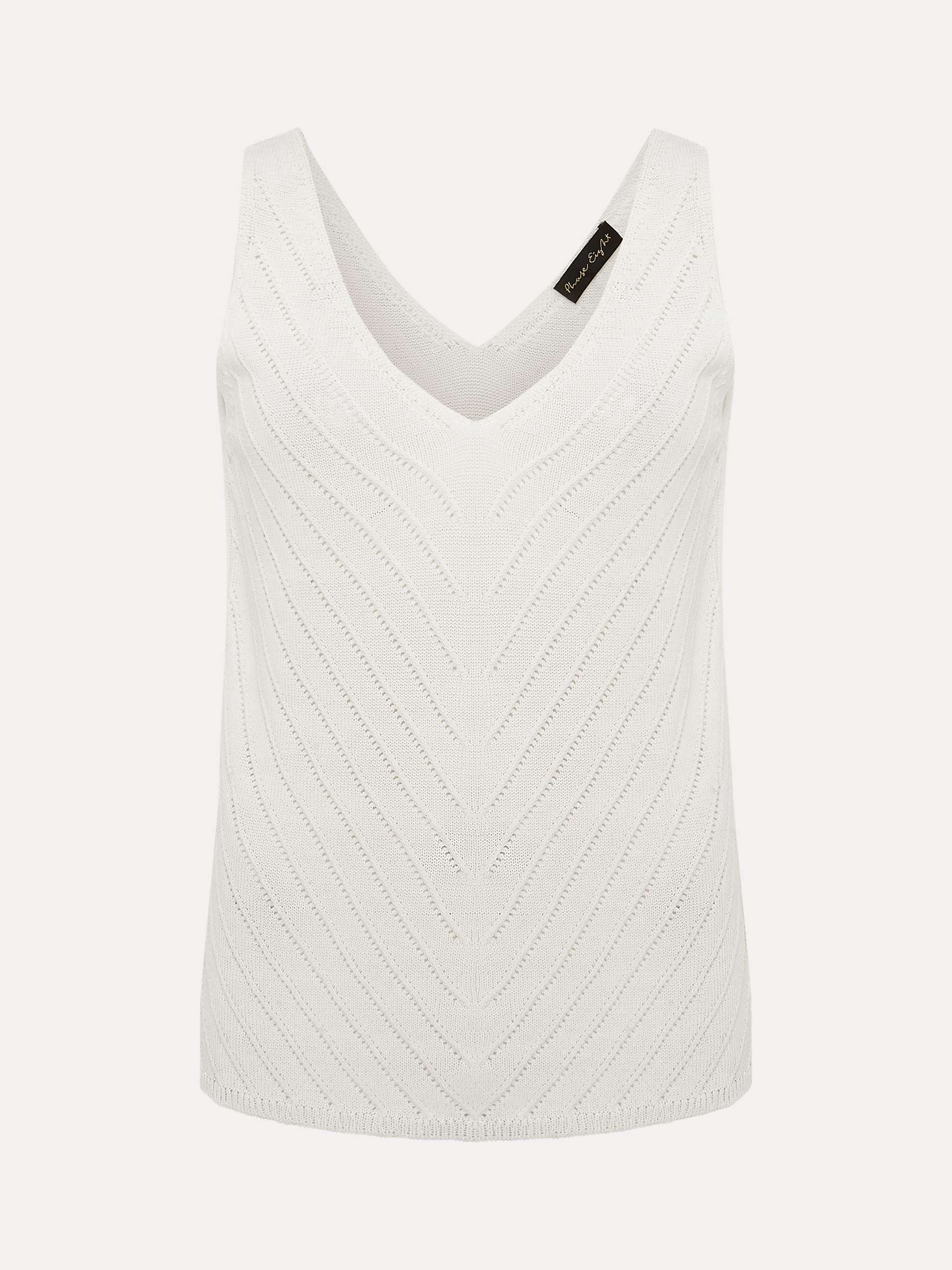Buy Phase Eight Freya Knitted Vest Top, White Online at johnlewis.com