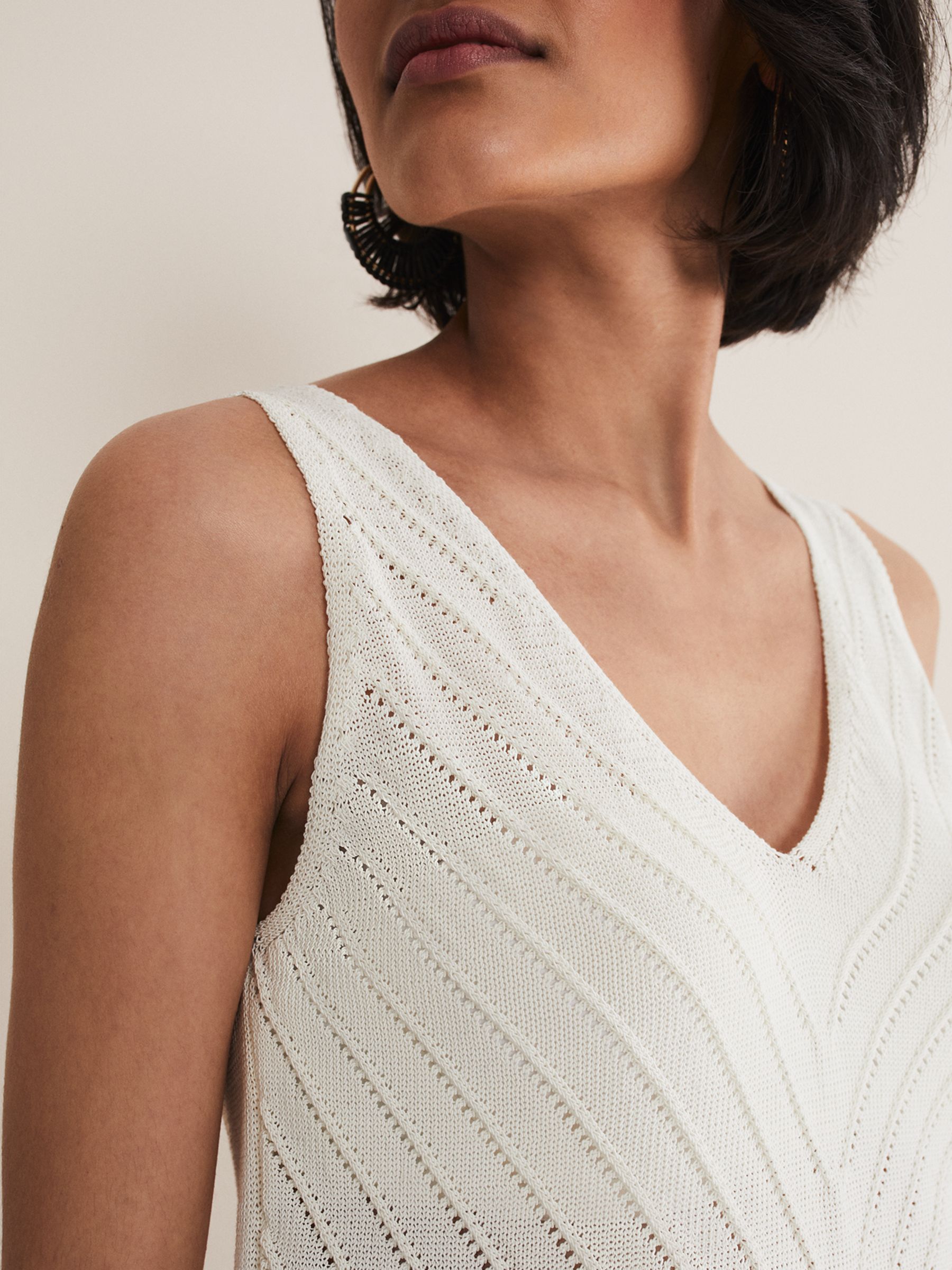 Phase Eight Freya Knitted Vest Top, White at John Lewis & Partners