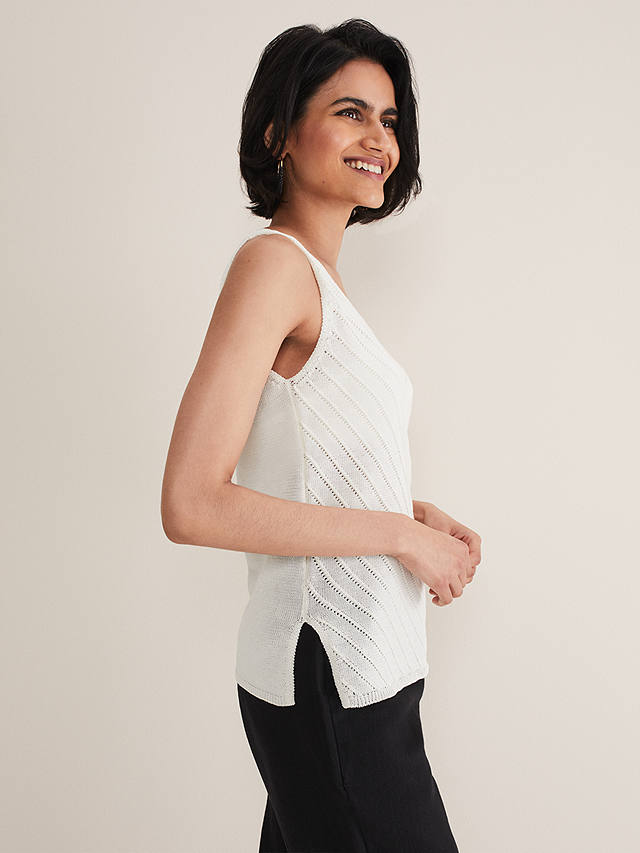 Phase Eight Freya Knitted Vest Top, White