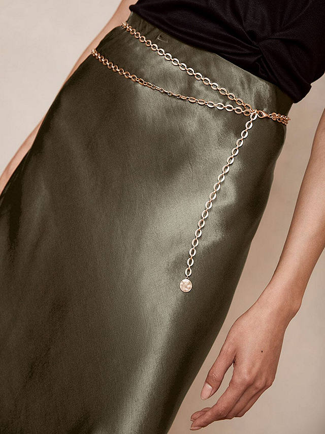 Mint Velvet Double Layer Chain Belt, Gold