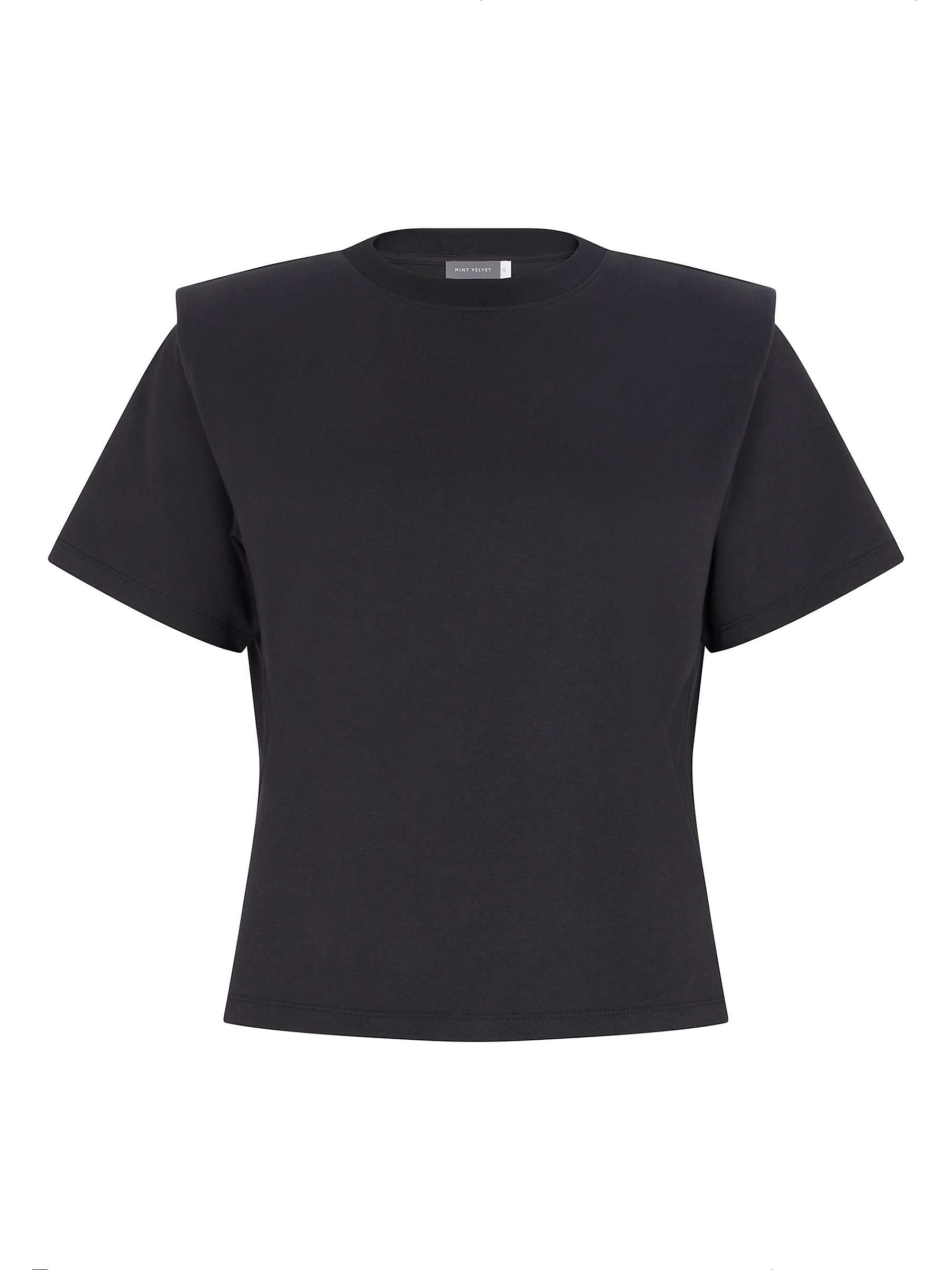 Buy Mint Velvet Cotton Padded Shoulder T-Shirt Online at johnlewis.com