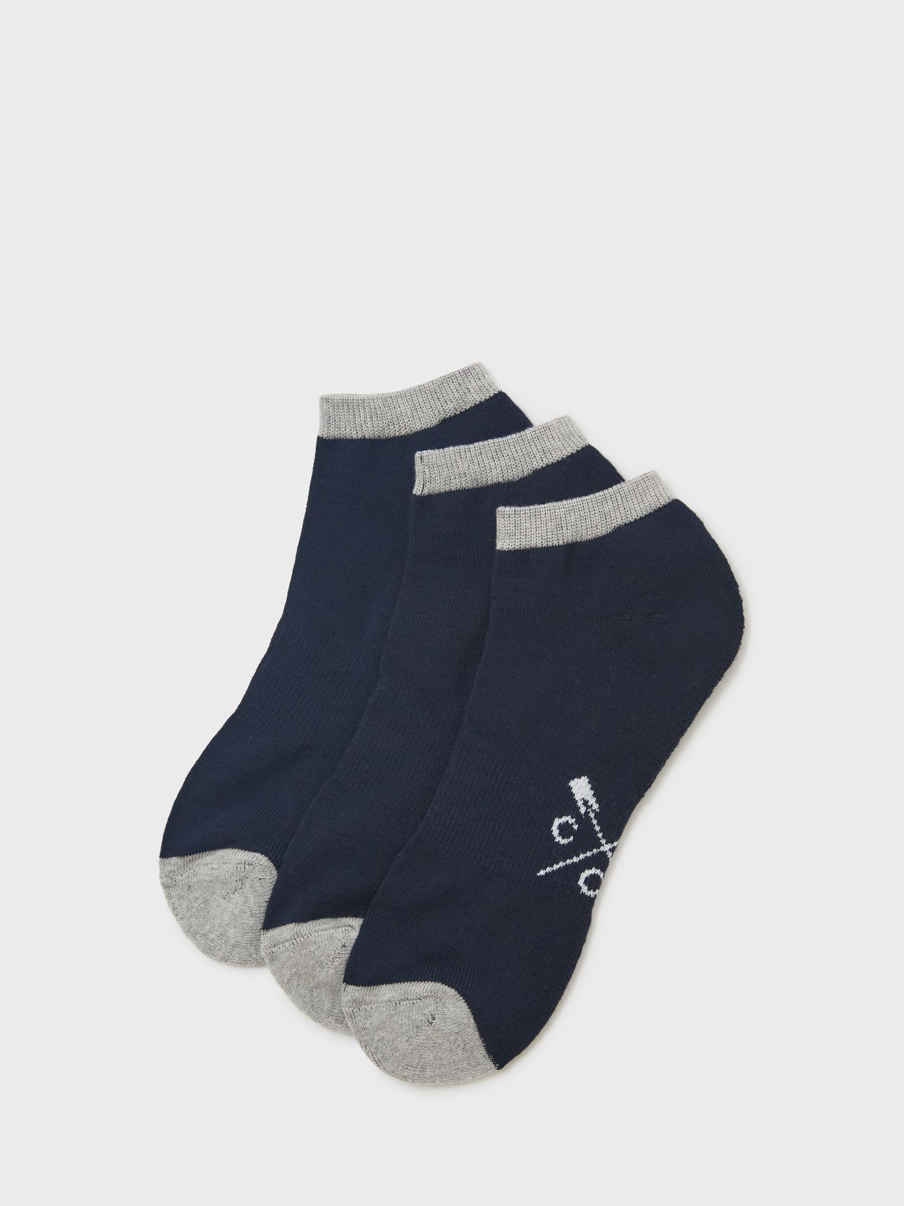 Buy Crew Clothing Bamboo Blend Ankle Socks, Pack of 3, Dark Blue Online at johnlewis.com