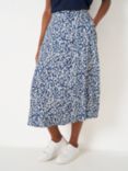 Crew Clothing Amber Floral Print Skirt, Blue/Multi, Blue/Multi