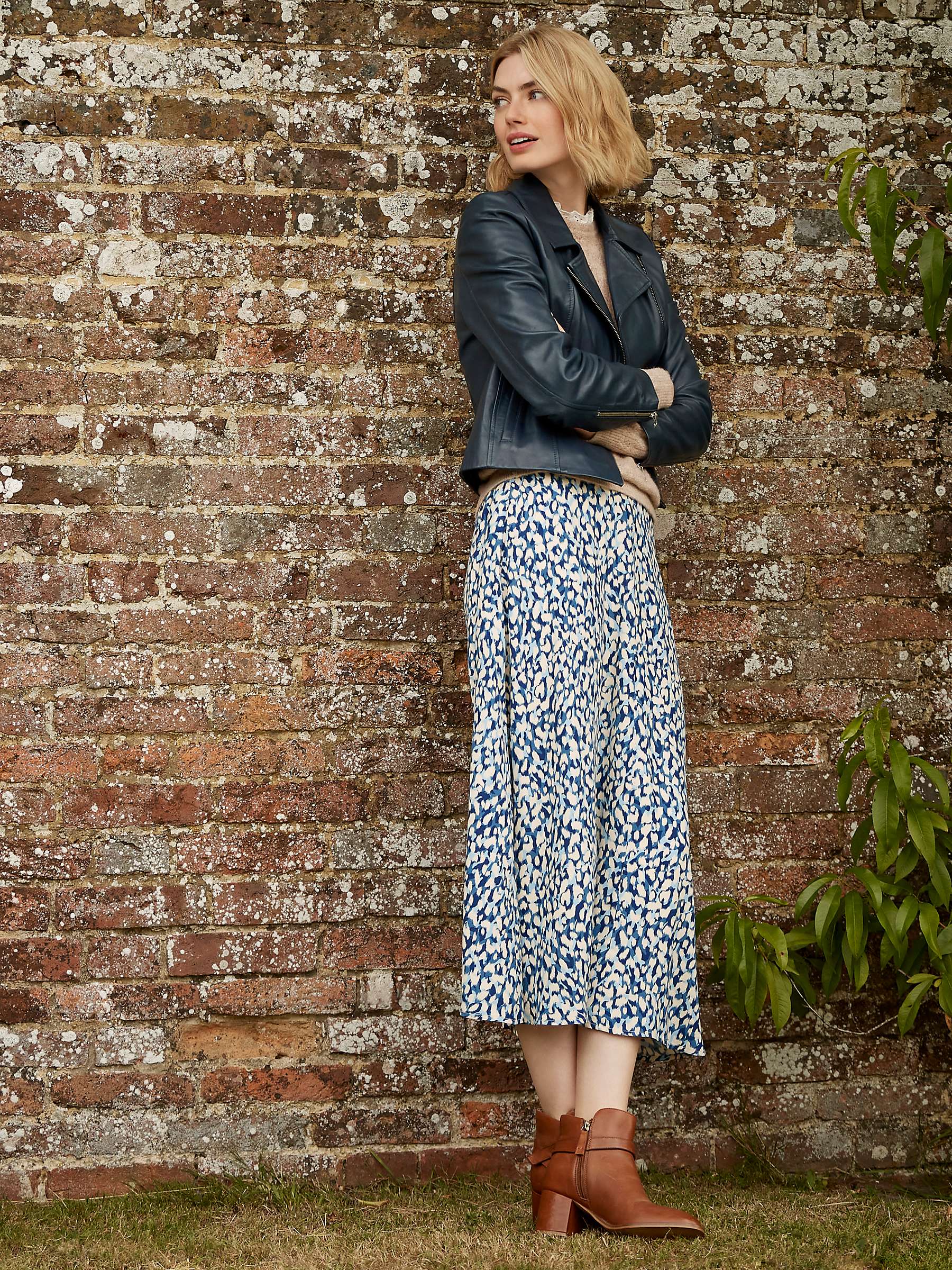 Buy Crew Clothing Amber Floral Print Skirt, Blue/Multi Online at johnlewis.com