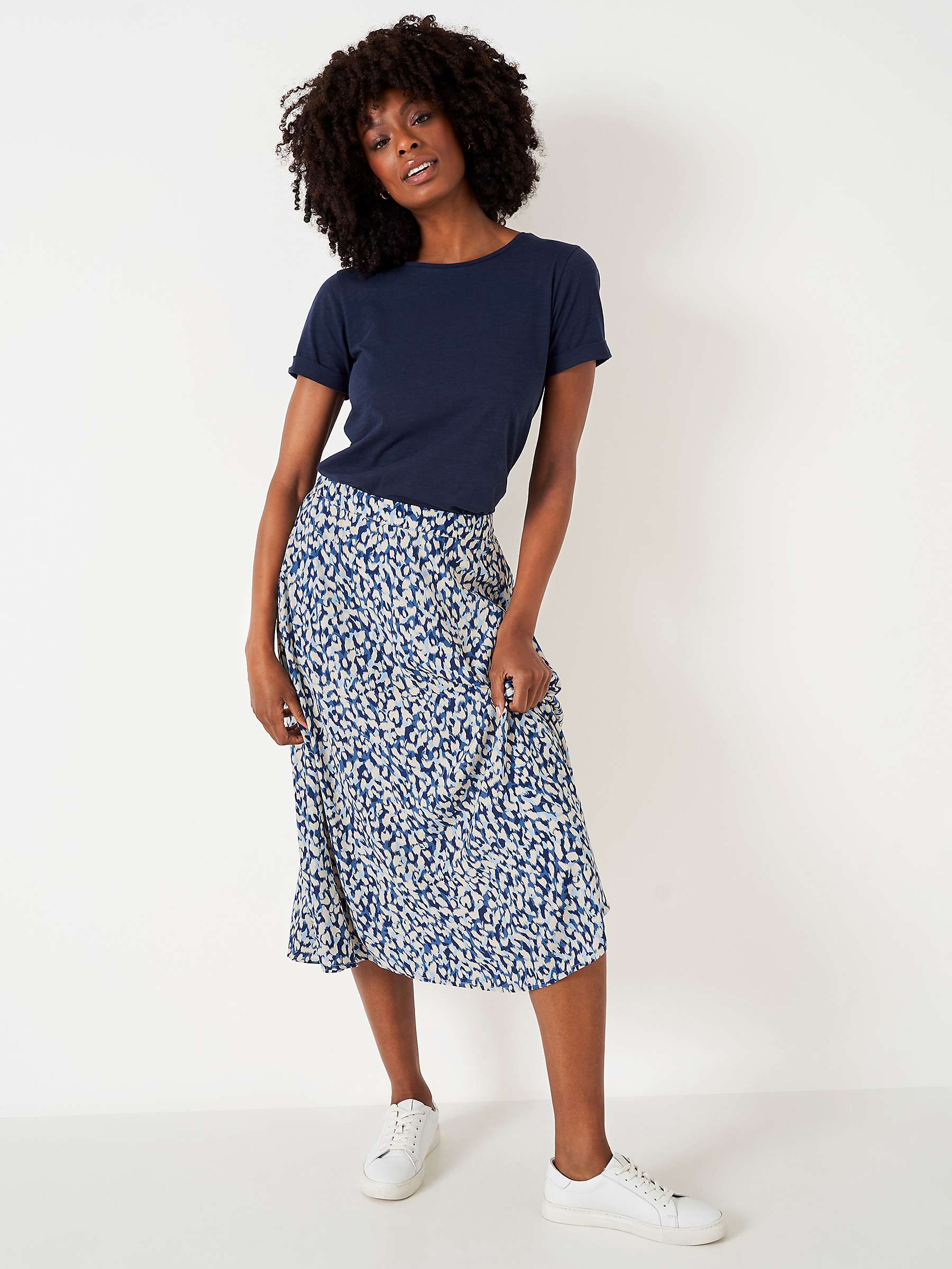 Buy Crew Clothing Amber Floral Print Skirt, Blue/Multi Online at johnlewis.com