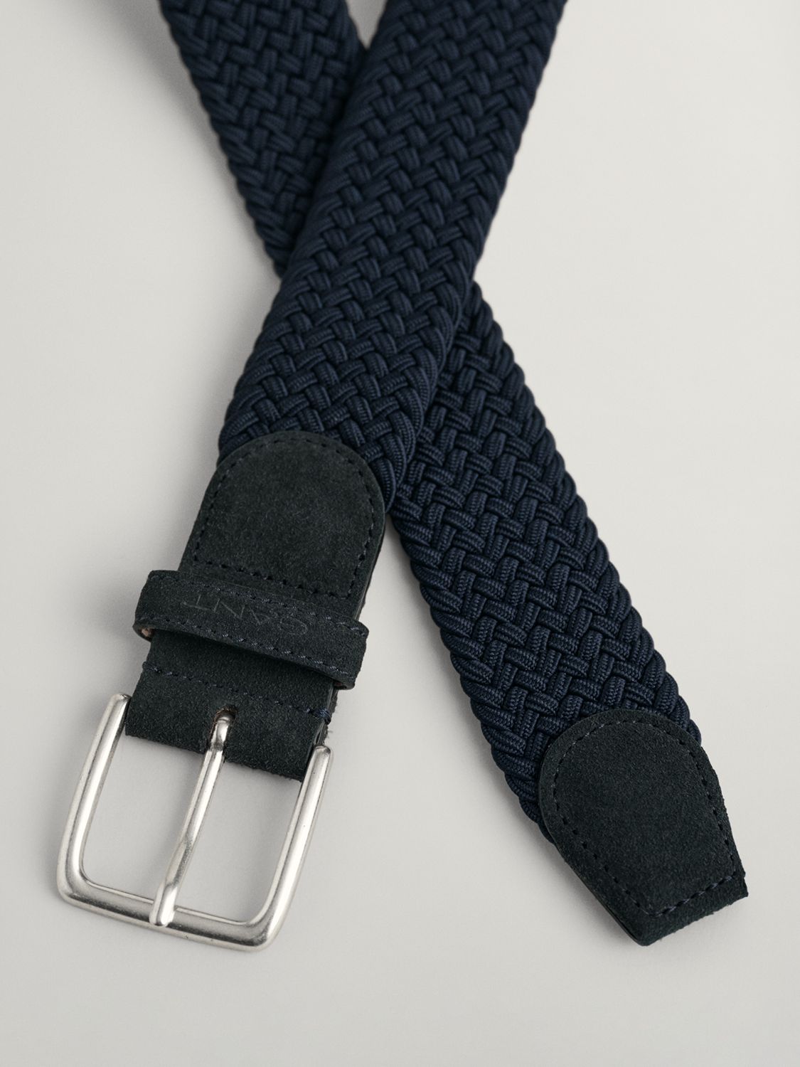 GANT Braid Leather Belt, Navy, 34