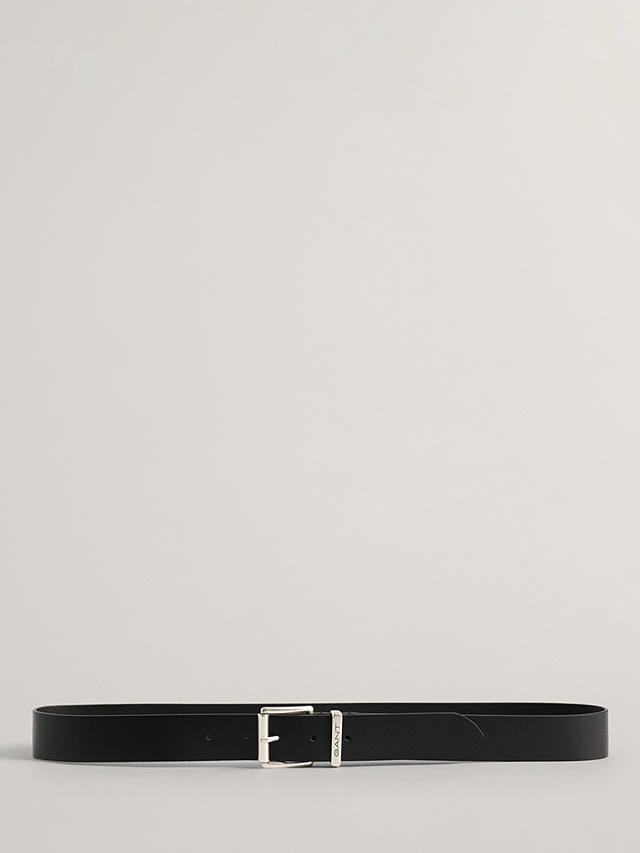 GANT Logo Leather Belt, Black